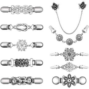 10 PCS Vintage Sweater Shawl Duck Mouth Clips Cardigan Collar Brooch Clips Retro Dress Clips for Women Wearing