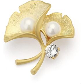Autumn Leaf Brooch Pin Rhinestone Leaf Brooch for Women Fall Leaf Brooch Gold-plated Lapel Pin Jewelry Gift for Wife Mom
