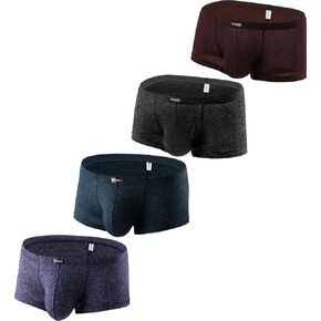 Hanhepee Men's Stretch Low Rise Underwear Support Boxer Briefs