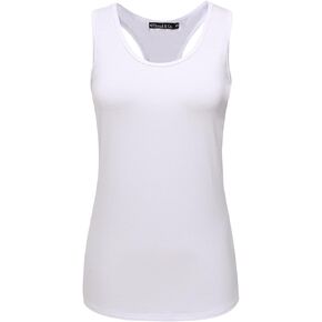 OThread & Co. Women's Tank Top Racerback Sports A-Shirt Basic Solid Scoop Neck Sleeveless Shirt