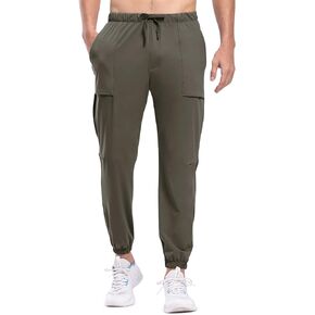 TBMPOY Men's Sweatpants Lightweight Athletic Track Pants Quick Dry Joggers Workout Running Gym Golf Zip Pockets