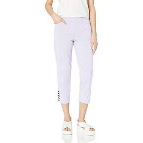 SLIM-SATION Women's Pull on Solid Crop with Real Front & Back Pockets & Straps, White, 18 in Kuwait