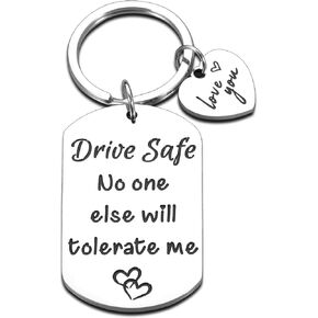 Drive Safe Keychains for Boyfriend Valentines Day Gifts for Him Boyfriend Gift from Girlfriend Anniversary Birthday Gift for Men Couple Gifts for Husband Wife Christmas Long Distance Relationship Gift