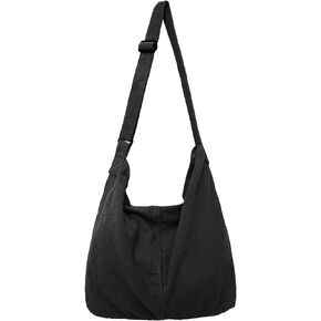 Unisex Corduroy Bag Shoulder Bag Large Ladies Shopper Bag Fashion Fabric Bag for Everyday/Office/School/Travelling