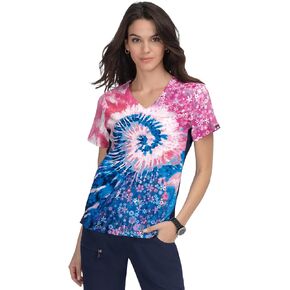 KOI Lite 370PLM Women's Reform PlaceMen'st Top Groovy Floral Navy/Elec Blue/Coral M