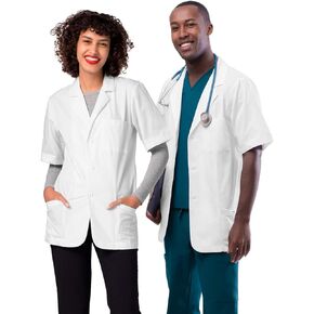 Adar Universal Unisex Lab Coats - Short Sleeve 31" Consultation Lab Coat - 2816 - White - 3X