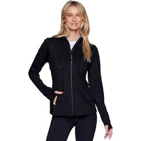 RBX Active Women's Lightweight Hooded Running Jacket, Soft Zip Up Hoodie Jacket with Pockets & Thumbholes for Yoga, Hiking