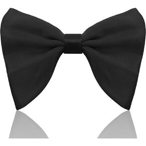 Luckyvestir Oversized Bow Ties for Men, Black/Burgundy Bow Tie, Solid Color Pretie Bowties Men for Tuxedo
