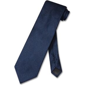 Vesuvio Napoli NeckTie NAVY BLUE Color Paisley Design Men's Neck Tie