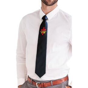 Knights Templar Satin Masonic Neck Tie - [Black Red Gold]