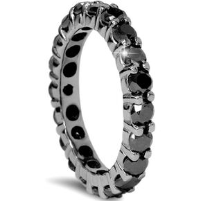 2 CT Black Diamond Eternity Ring 10K Black Gold