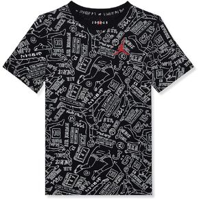 Jordan Boy's Sneaker School 23 All Over Print Tee (Big Kids) Black XL (20 Big Kid)