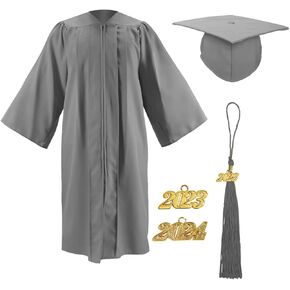 Misscom Matte Unisex Graduation Gown Cap Tassel Adults Set 2023 2024 for High School and Bachelor Graduation Dress