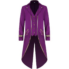 Colorful House Mens Steampunk Victorian Jacket Gothic Tailcoat Costume Vintage Tuxedo Viking Robe