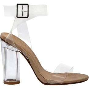 Dunes Women's Nellie Lucite Heel Sandal +Memory Foam Insoles