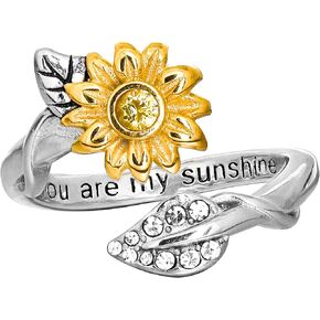 Stainless steel Sunflower Adjustable Ring you are My Sunshine Classic Cute Bands for women