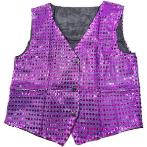 Boys' Girls' Shiny Party Costume Vests Glittery Sequined Hip-hop Jazz Dance Stage Performance Jacket Waistcoat