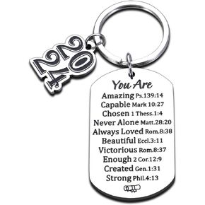 Graduation Gifts for Him Her Inspirational Class of 2024 Gifts Christmas Religious Christian Gifts 2024 Seniors High School College Student Son Daughter Back to School Women Men Bible Verse Keychain