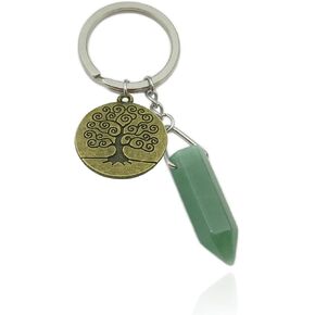Natural Crystal Stone Healing Keychain Halloween and Christmas Keyring Gift