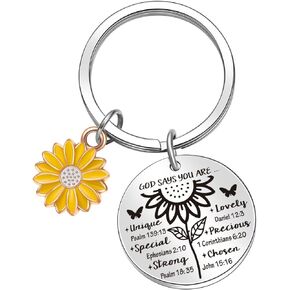 Baptism Jewelry Religious Keychain Bible Verse Jewelry Christian Gift For Women Faith Keychain