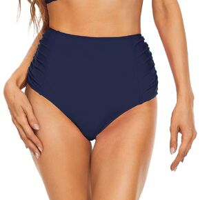 سروال بيكيني نسائي عالي الخصر من Bellecarrie مكشكش بتغطية كاملة وجزء سفلي للسباحة من تانكيني in Kuwait