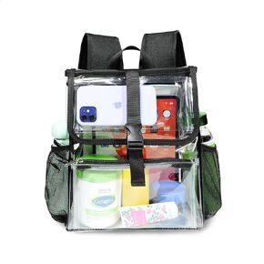 Small Clear Backpack 12x6x12 Stadium Approved Clear Backpacks for Adults Work Stadium Events Concerts