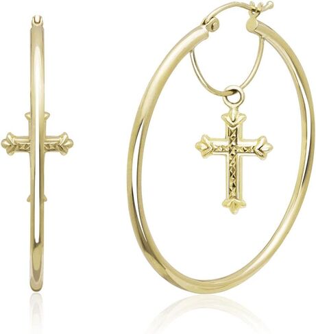 اقراط حلقية من الذهب الاصفر عيار 14 قيراط in Kuwait