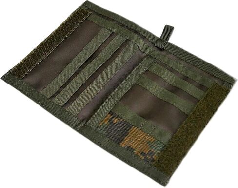 Chameleon Velcro Bifold Mens Wallet-Military Tactical Men Wallet- Canvas Thin Front Pocket Travel Bi-Fold Wallet-Best Nylon Travel Pouch in Kuwait