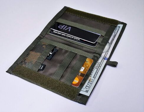 Chameleon Velcro Bifold Mens Wallet-Military Tactical Men Wallet- Canvas Thin Front Pocket Travel Bi-Fold Wallet-Best Nylon Travel Pouch in Kuwait