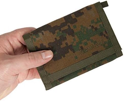 Chameleon Velcro Bifold Mens Wallet-Military Tactical Men Wallet- Canvas Thin Front Pocket Travel Bi-Fold Wallet-Best Nylon Travel Pouch in Kuwait