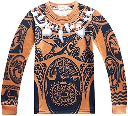 Mauii Costume Boys Long Sleeve T Shirt and Pants Set Halloween Cosplay Outfit Role Play Party Dress Up in Kuwait