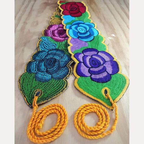 Mexican Belt Sash 33 Inches & 22 Inches String Beautiful Floral Desing Traditional Fiesta Party in Saudi Arabia