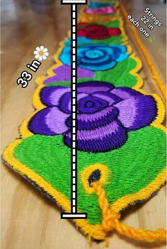 Mexican Belt Sash 33 Inches & 22 Inches String Beautiful Floral Desing Traditional Fiesta Party in Saudi Arabia
