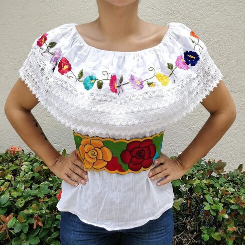 Mexican Belt Sash 33 Inches & 22 Inches String Beautiful Floral Desing Traditional Fiesta Party in Saudi Arabia