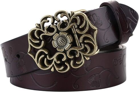 حزام جلد نسائي من ALAIX لفستان الجينز وحزام خصر عريض من الجلد الطبيعي العتيق للنساء in Kuwait