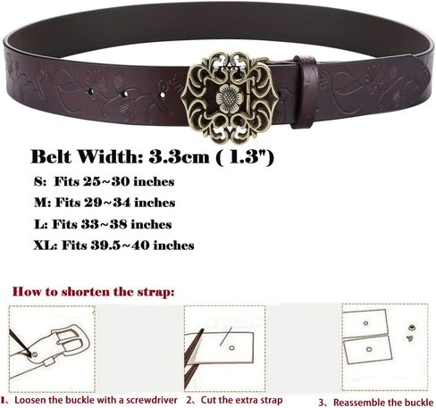 حزام جلد نسائي من ALAIX لفستان الجينز وحزام خصر عريض من الجلد الطبيعي العتيق للنساء in Kuwait