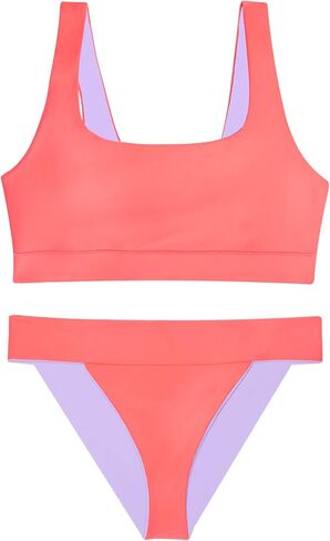 Smart & Sexy Women's Standard Reversible Bralette Top and Banded Bikini Bottom Set in Kuwait