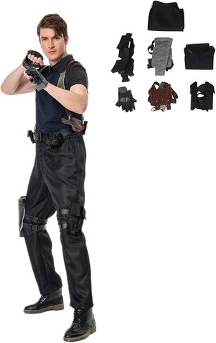 IOONCHI Adult Cosplay Jacket Costume Coat Pants Gloves Outfits Brown Uniform Halloween Full Set in Saudi Arabia