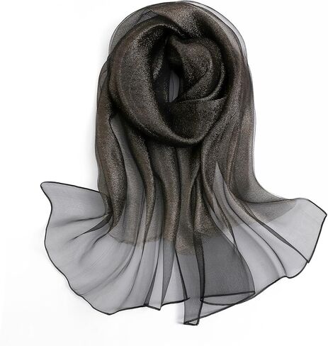 وشاح شال حريري لامع للسيدات من STARWHISPER لفستان السهرة وحفلات الزفاف بطبقة مزدوجة in Kuwait