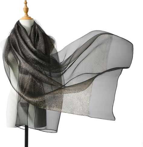 وشاح شال حريري لامع للسيدات من STARWHISPER لفستان السهرة وحفلات الزفاف بطبقة مزدوجة in Kuwait