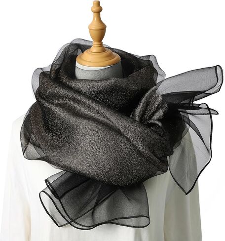 وشاح شال حريري لامع للسيدات من STARWHISPER لفستان السهرة وحفلات الزفاف بطبقة مزدوجة in Kuwait