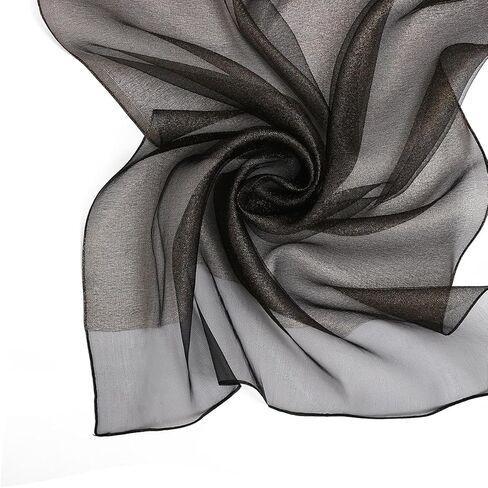 وشاح شال حريري لامع للسيدات من STARWHISPER لفستان السهرة وحفلات الزفاف بطبقة مزدوجة in Kuwait