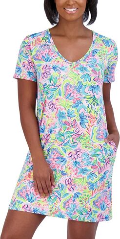 Stella Parker womens Standard Swimsuit Cover Up Short Sleeve Upf 30+ Sun Protection Bathing Suit Beach Dress in Saudi Arabia