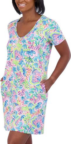 Stella Parker womens Standard Swimsuit Cover Up Short Sleeve Upf 30+ Sun Protection Bathing Suit Beach Dress in Saudi Arabia