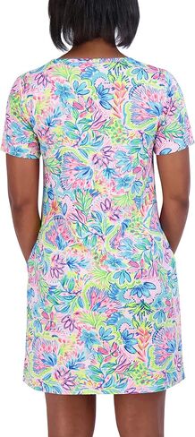 Stella Parker womens Standard Swimsuit Cover Up Short Sleeve Upf 30+ Sun Protection Bathing Suit Beach Dress in Saudi Arabia