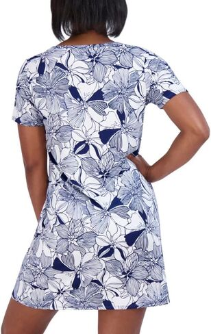 Stella Parker womens Standard Swimsuit Cover Up Short Sleeve Upf 30+ Sun Protection Bathing Suit Beach Dress in Saudi Arabia