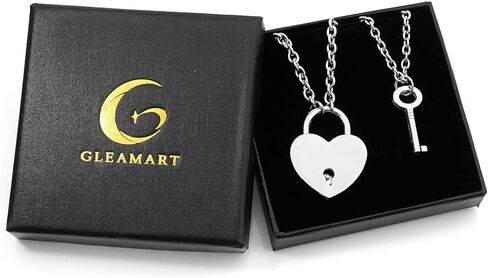 Glemart 2 قطعة مفتاح القفل قلادة القلائد Eboy Egirl قفل سلسلة قلادة للرجال والنساء in Kuwait