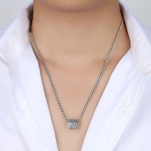 Tibetan Buddhist Mantra Om Mani Padme Hum/Pixiu Necklace for Men Women with Prayer Wheel Patron Saint Amulet Necklace in Saudi Arabia