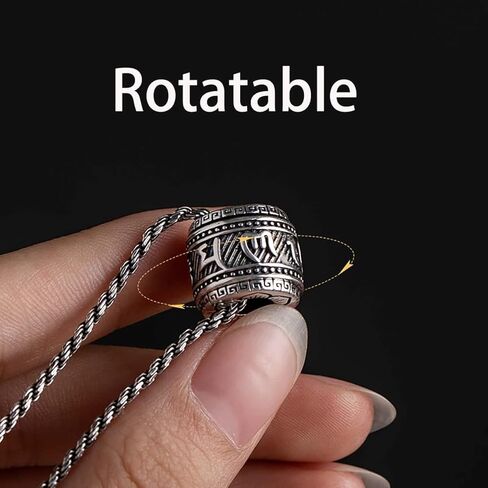Tibetan Buddhist Mantra Om Mani Padme Hum/Pixiu Necklace for Men Women with Prayer Wheel Patron Saint Amulet Necklace in Saudi Arabia