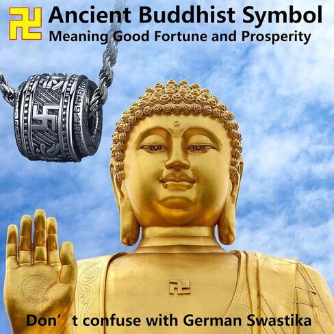 Tibetan Buddhist Mantra Om Mani Padme Hum/Pixiu Necklace for Men Women with Prayer Wheel Patron Saint Amulet Necklace in Saudi Arabia